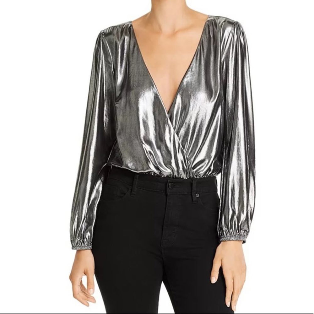 French Connection Silver Bodysuit NWT
